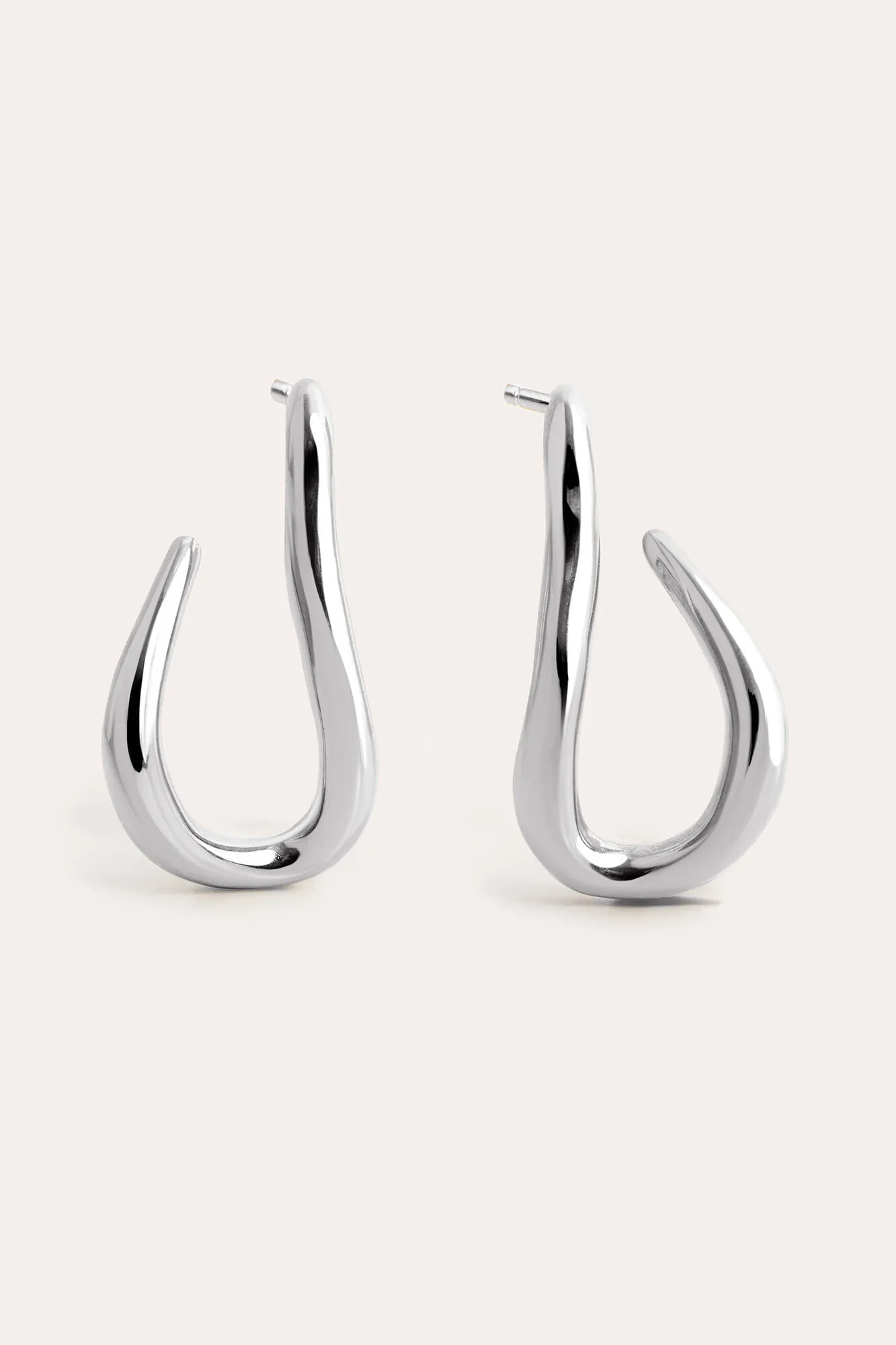 Pendientes Aro Organic Hook Acero