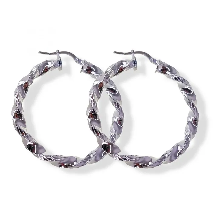 Pendientes Aro Rizado Plata