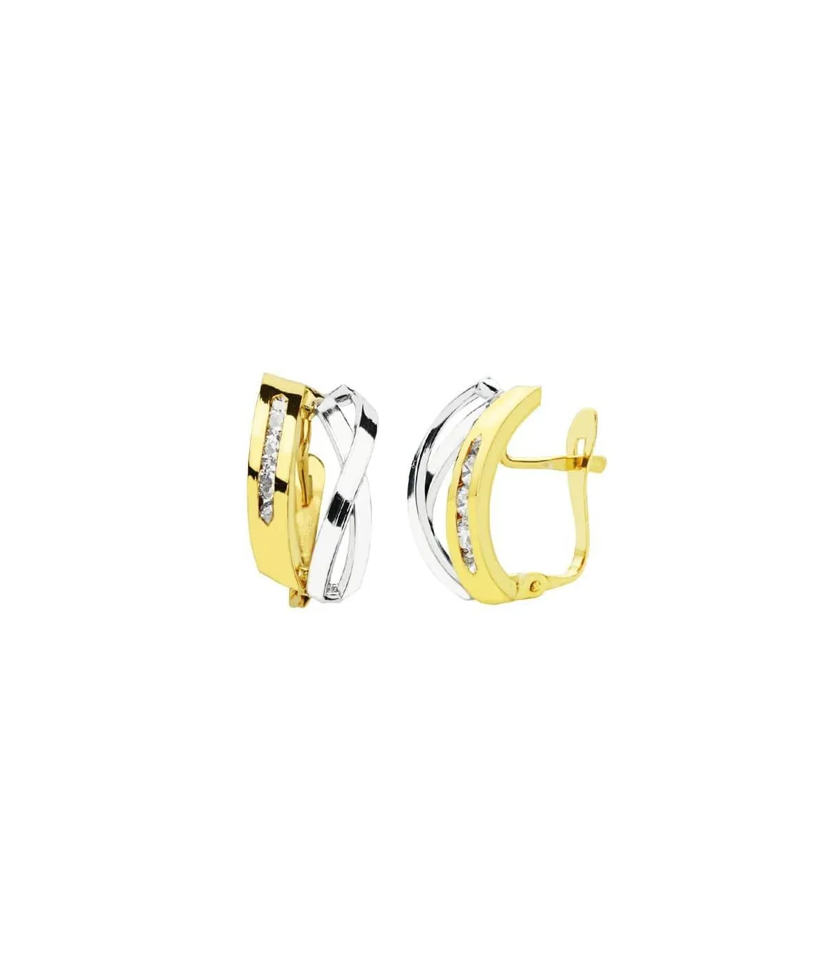 Pendientes bicolor Amelia 18 Ktes