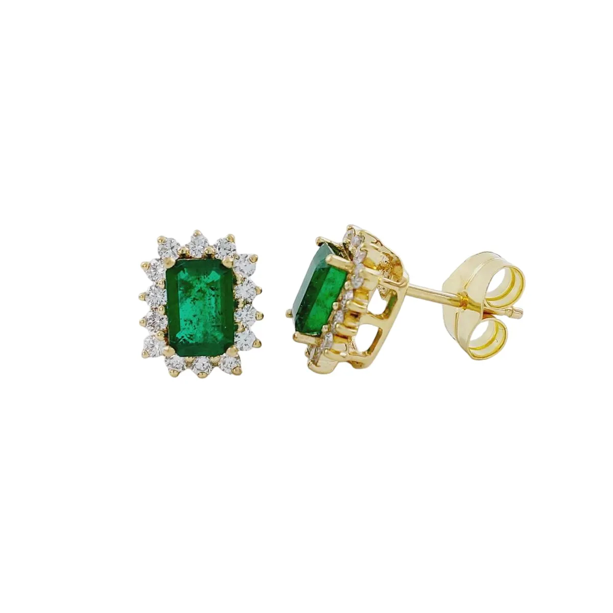 Pendientes Oro Amarillo Esmeralda