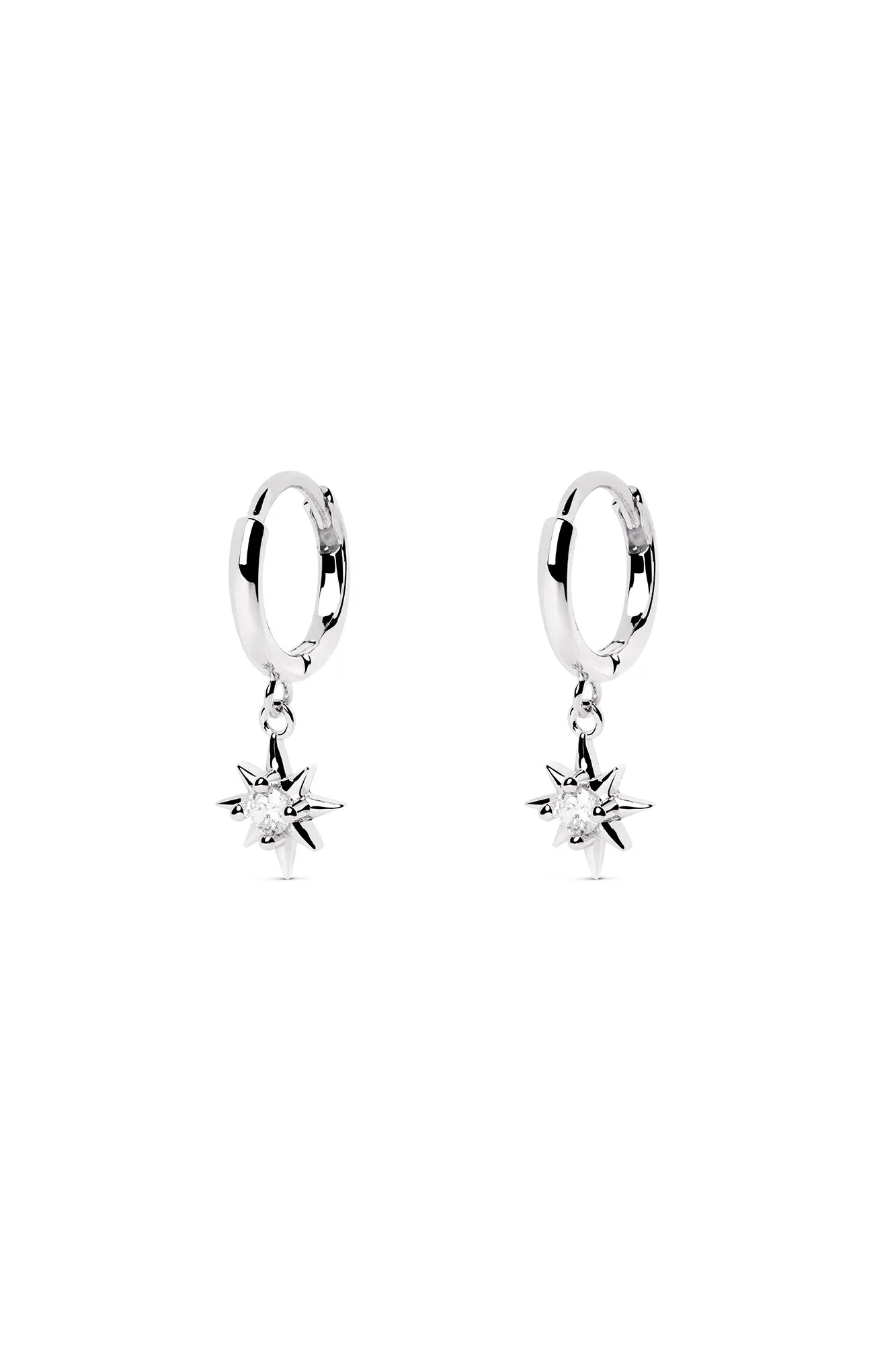 Pendientes Polar Star Plata