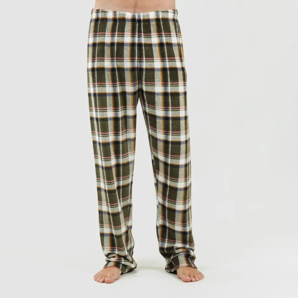 Pijama coral hombre Cuadro Aperol verde caceria