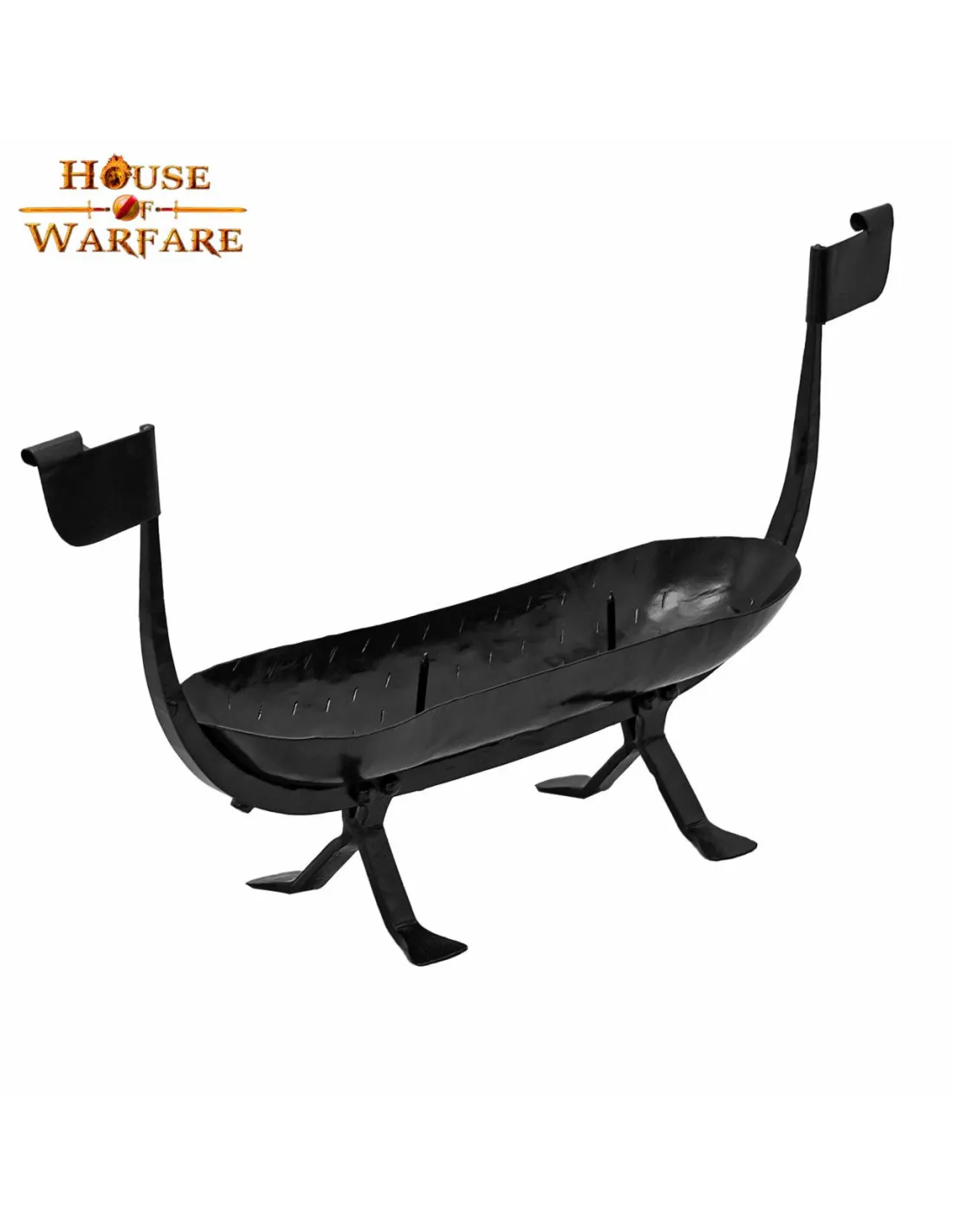 Portavelas barco vikingo en forja (20,5x30,5 cm.)