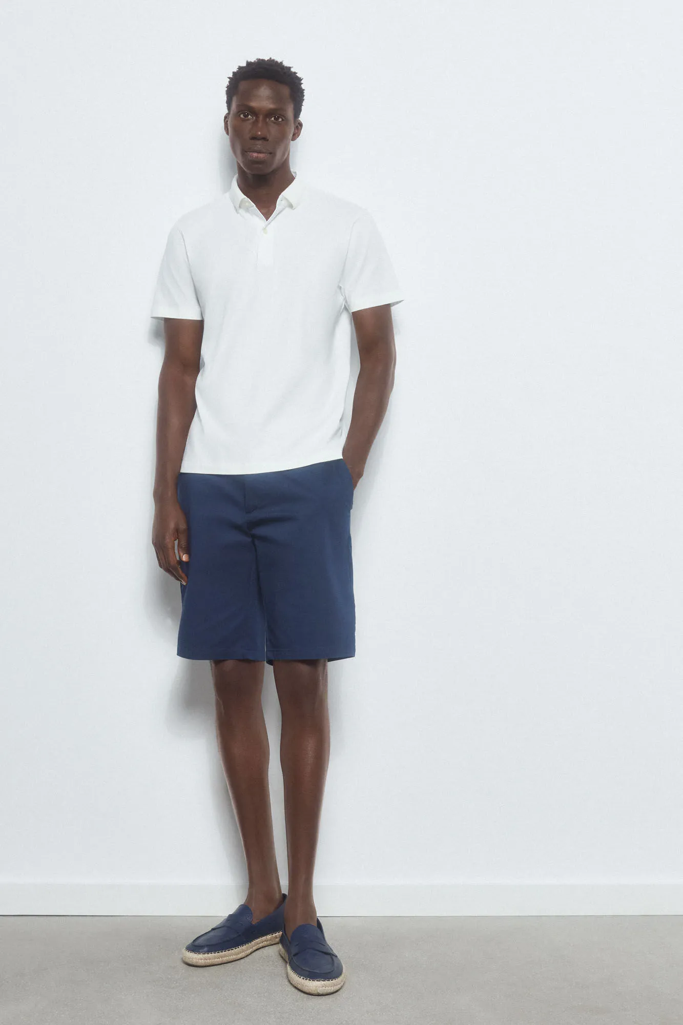 Refined jacquard collar polo shirt 