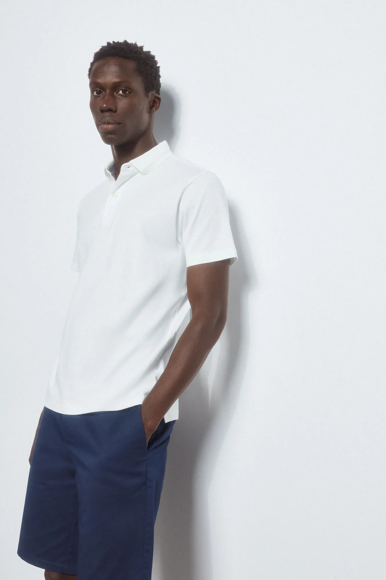 Refined jacquard collar polo shirt 