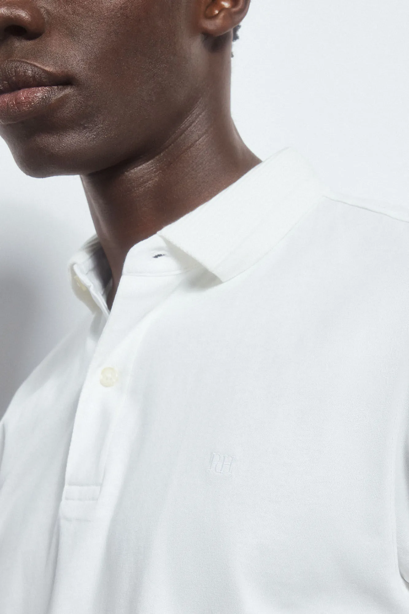 Refined jacquard collar polo shirt 