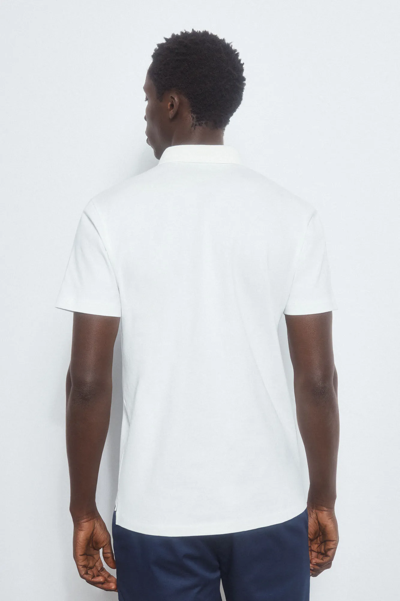 Refined jacquard collar polo shirt 
