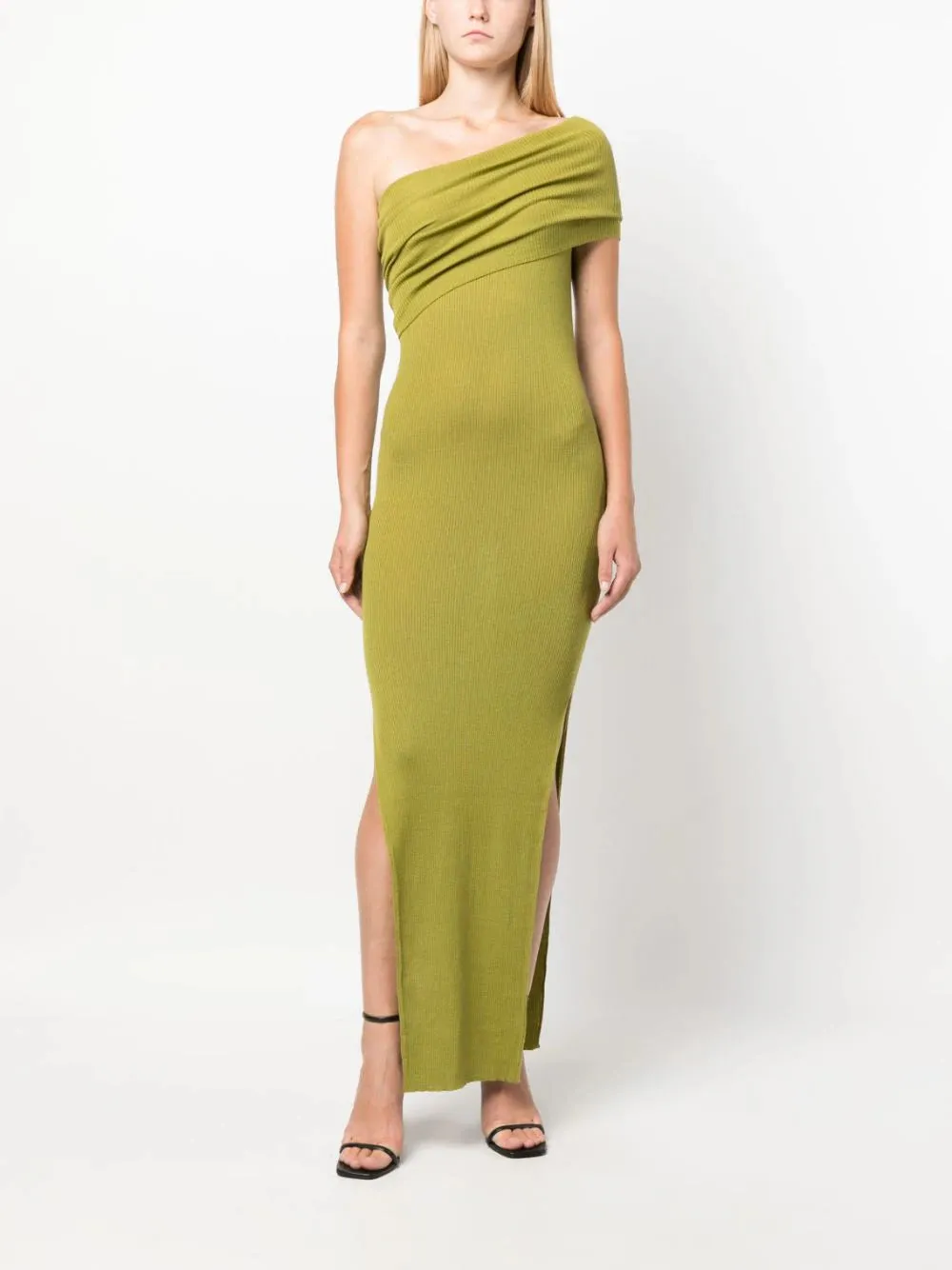 Rick Owens Women Ribbed One Shoulder Mini Dress Acid