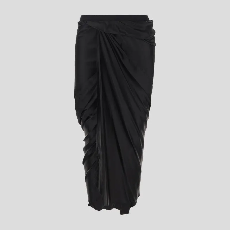 Rick Owens Women Wrap Skirt In Black Cupro