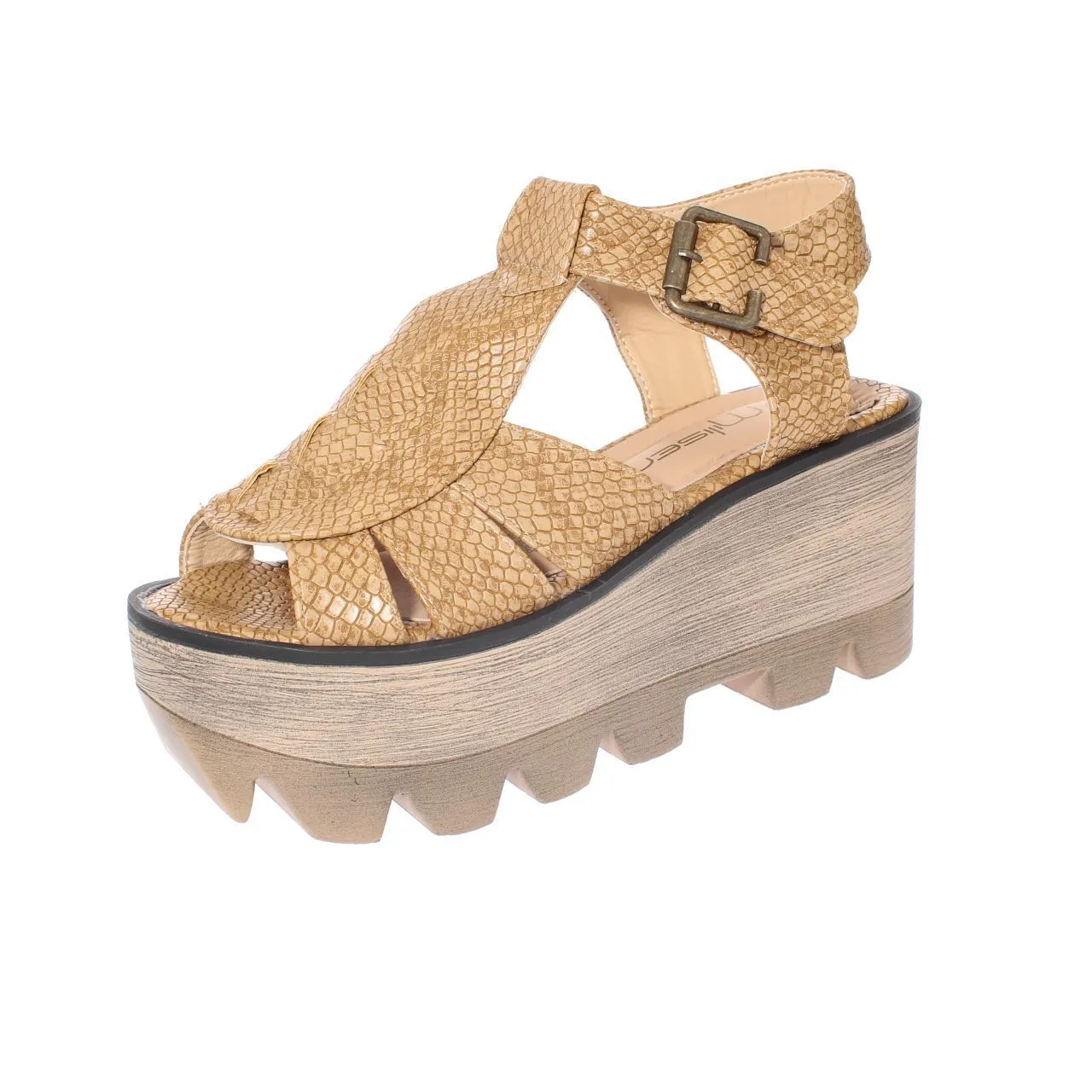 Sandalia Plataforma Beige Vía Franca Art. 5cp1601cbeige