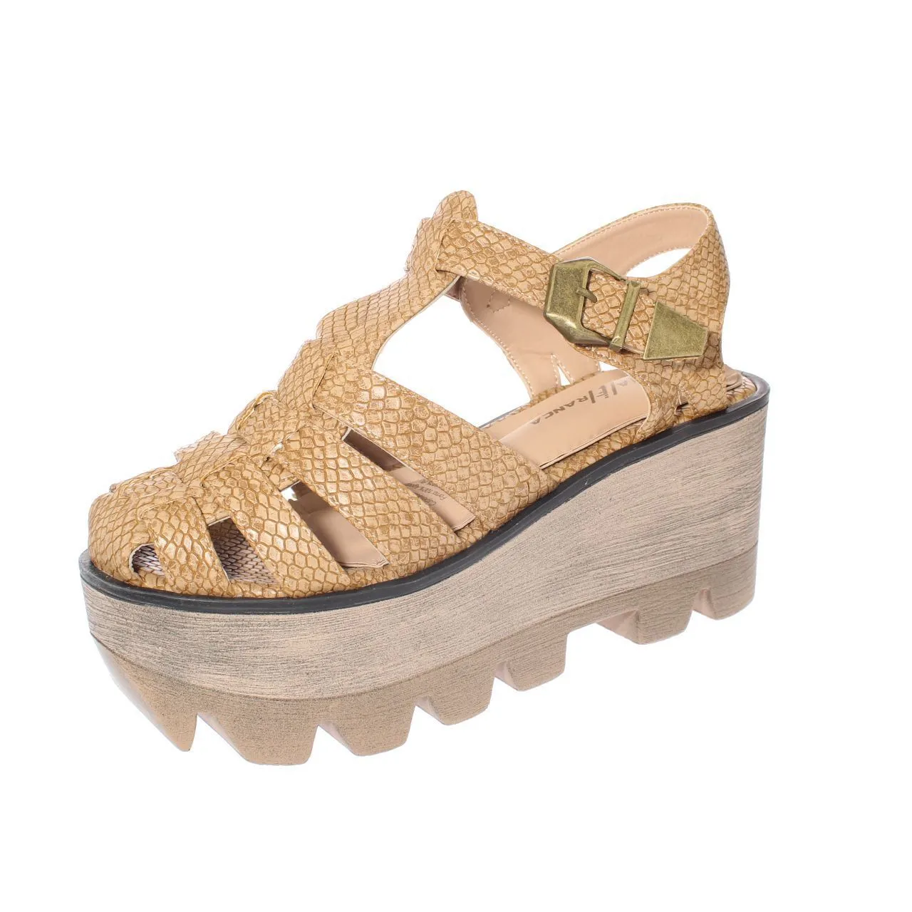 Sandalia Plataforma Beige Vía Franca Art. 5cp1602cbeige
