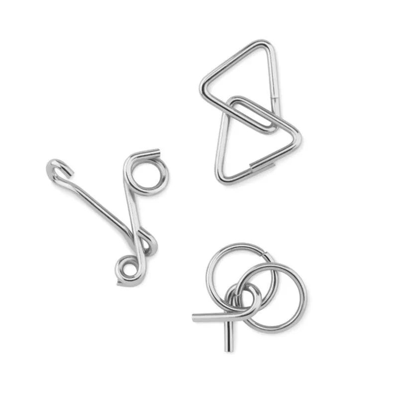 Set de 3 rompecabezas de metal Threenats
