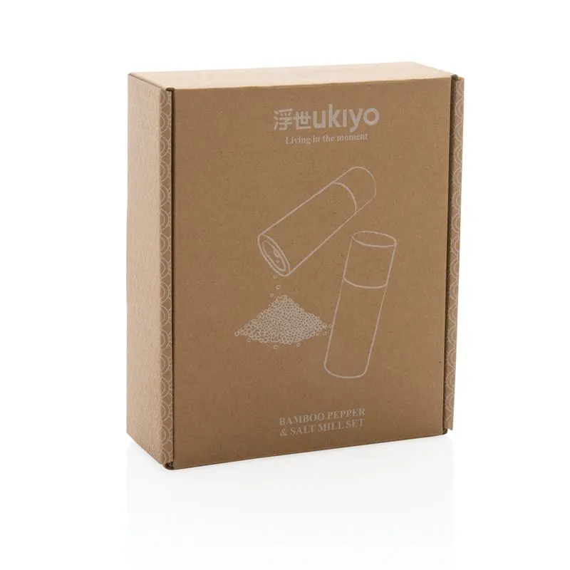 Set de molinillo de sal y pimienta de bambú Ukiyo