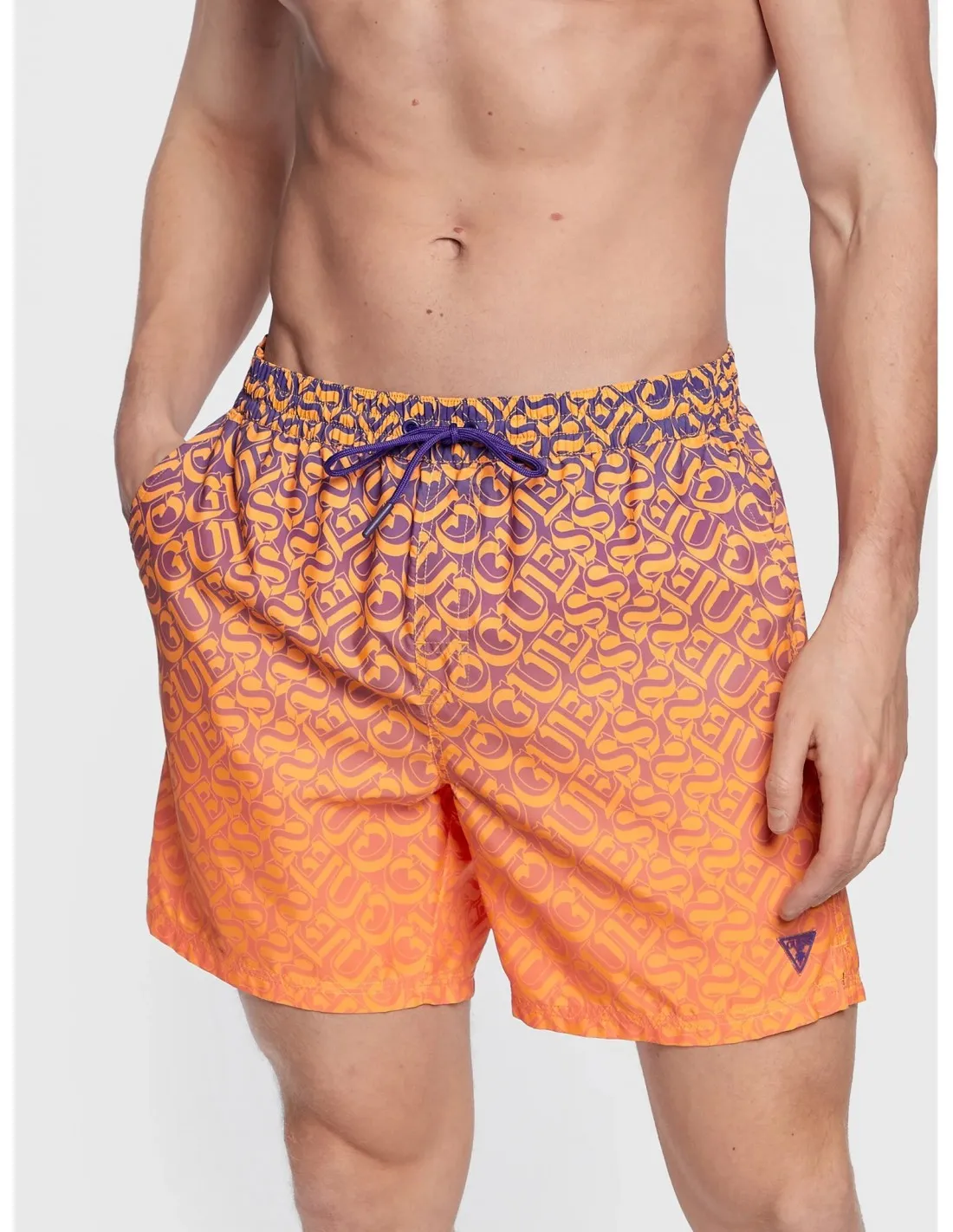 Short de baño con logo estampado all over de Guess