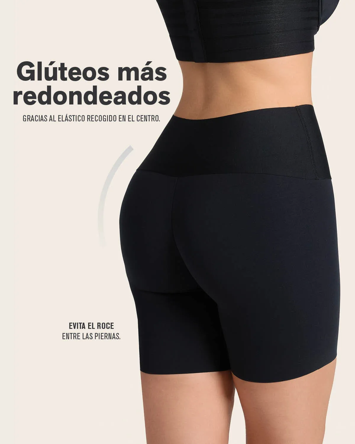 Short de control moderado aspecto invisible con fajón antideslizante