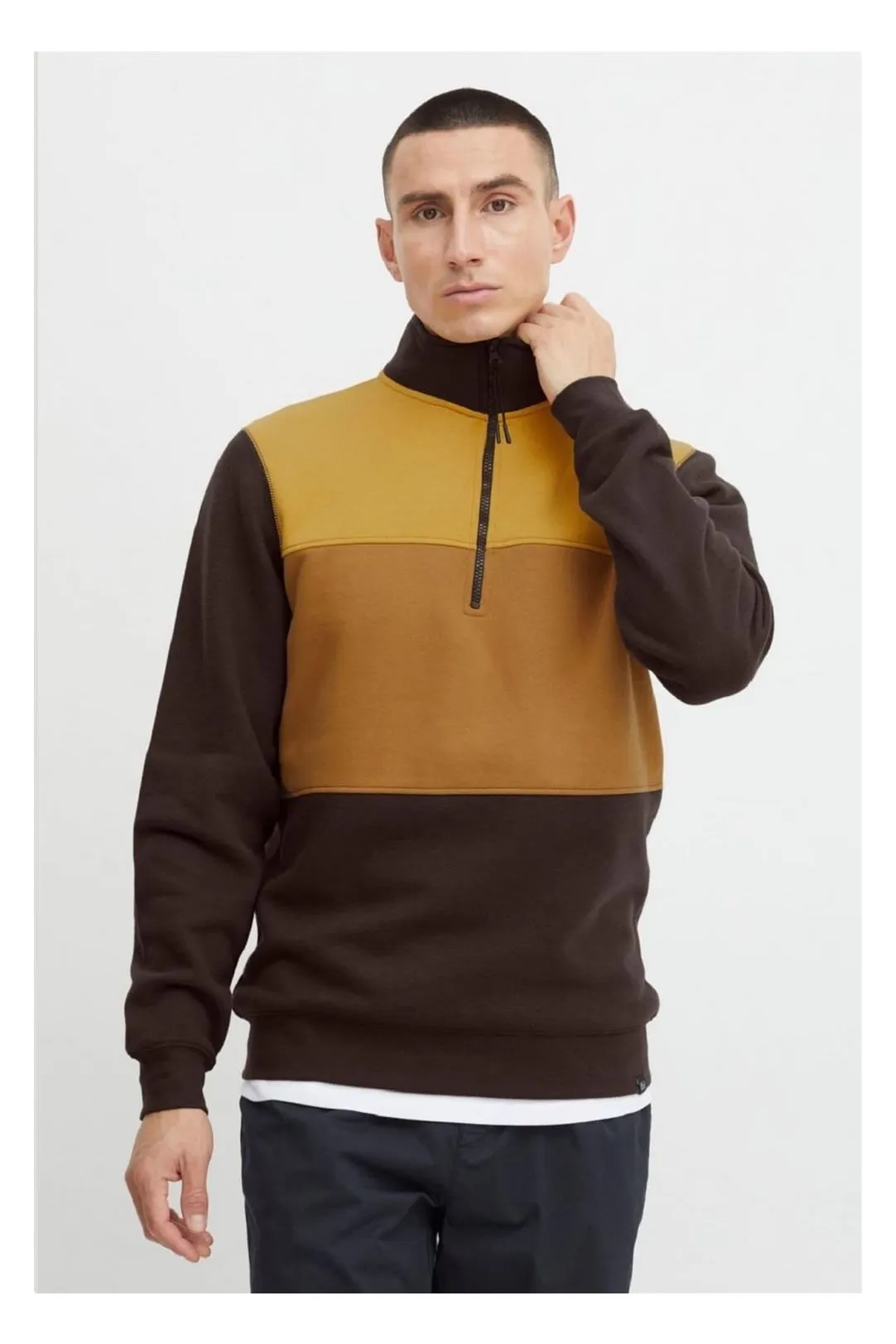Sudadera hombre rayas marrón