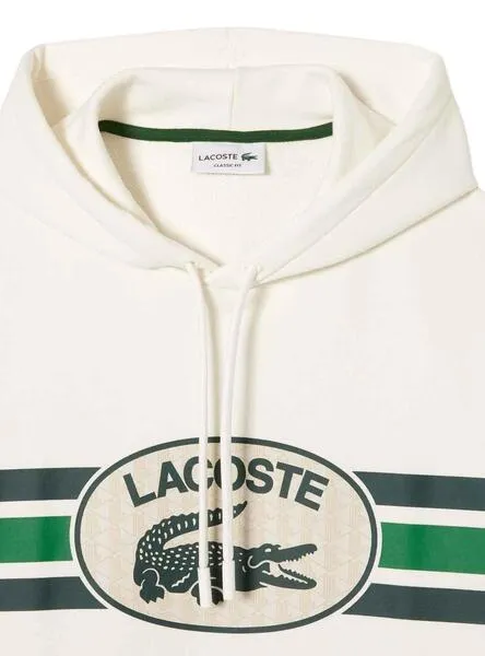 Sudadera Lacoste Monograma Blanco para Hombre