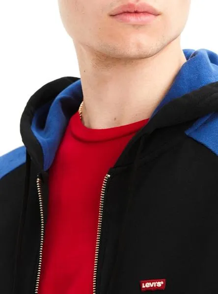 sudadera levis pieced zip negro hombre