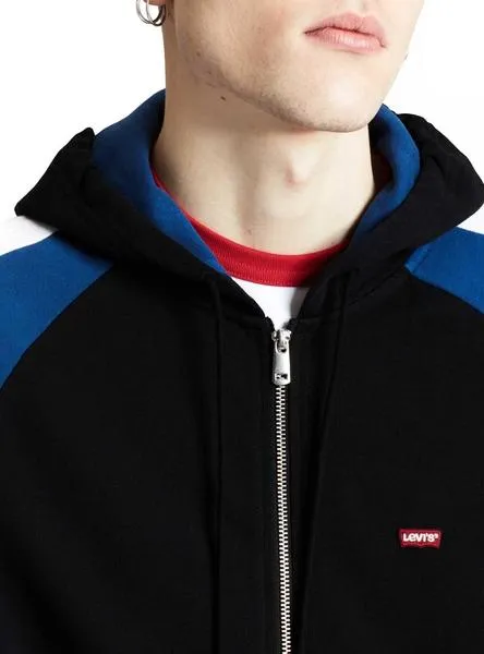 sudadera levis pieced zip negro hombre