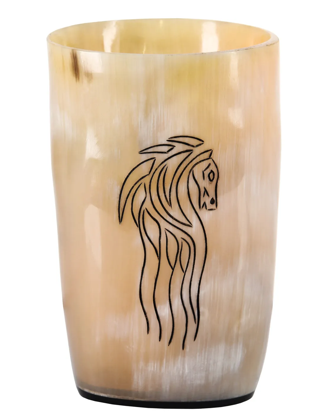 VASO VIKINGO CABALLO EN CUERNO DE BúFALO (150250 ML.)