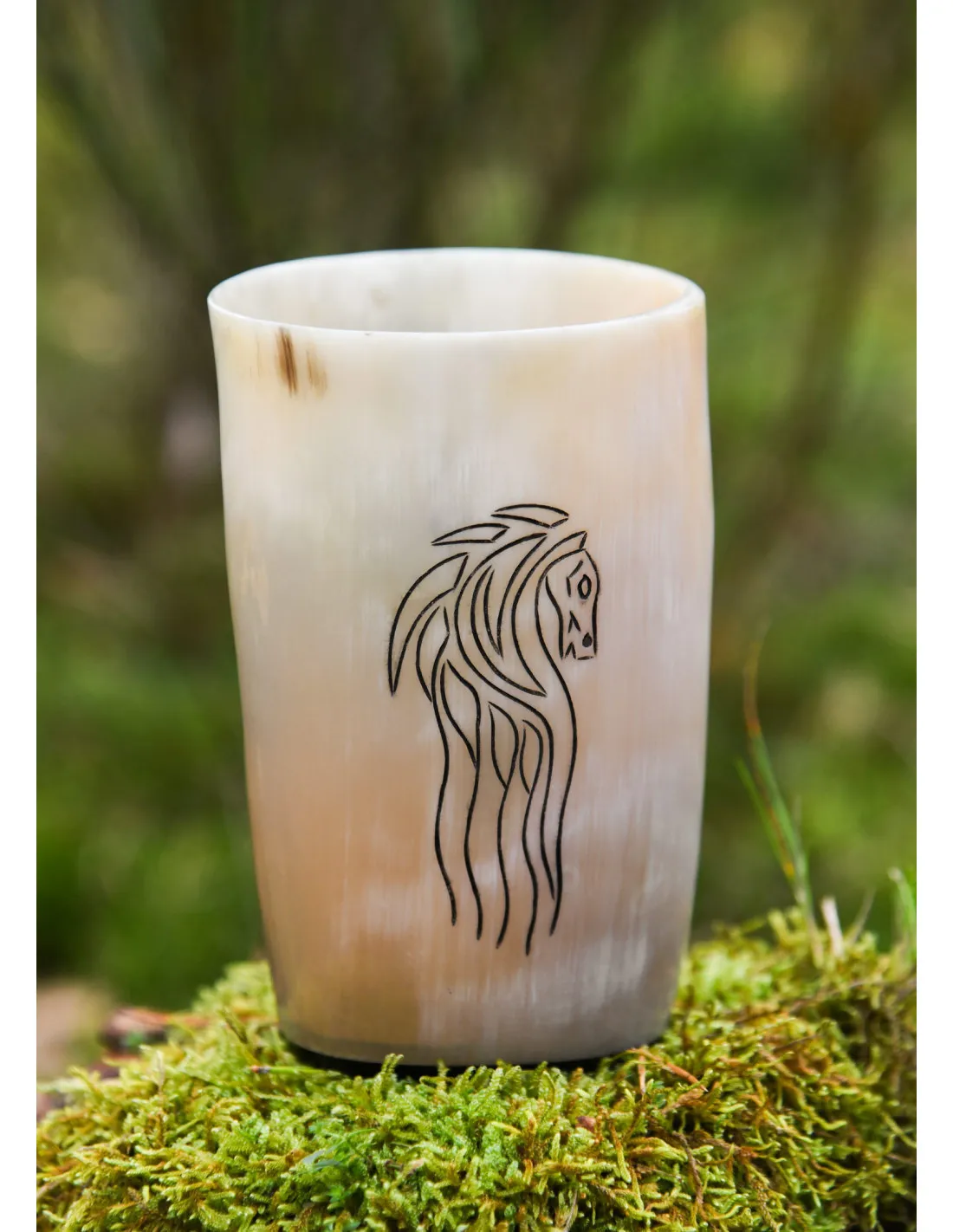 VASO VIKINGO CABALLO EN CUERNO DE BúFALO (150250 ML.)