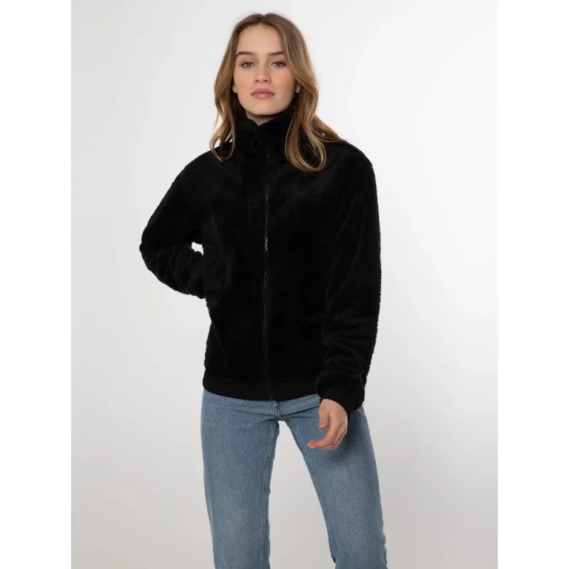 Vellón Protest Bestio 1/4 Zip para mujer (True Black)