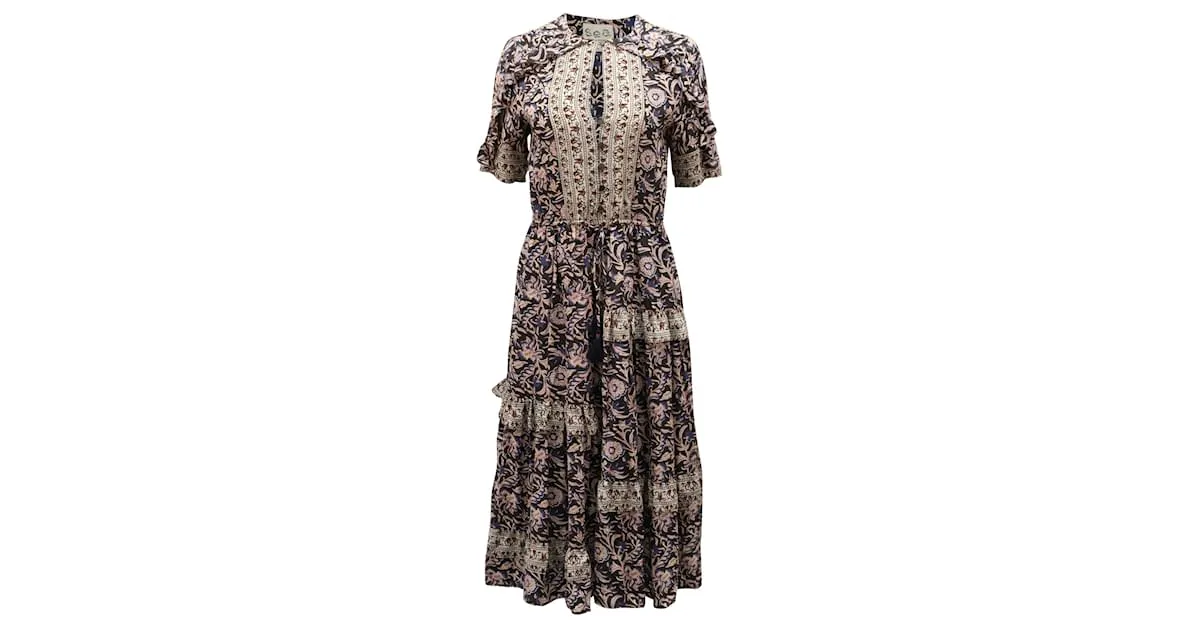Vestido midi con estampado floral de Sea New York en algodón multicolor Impresión de pitón 