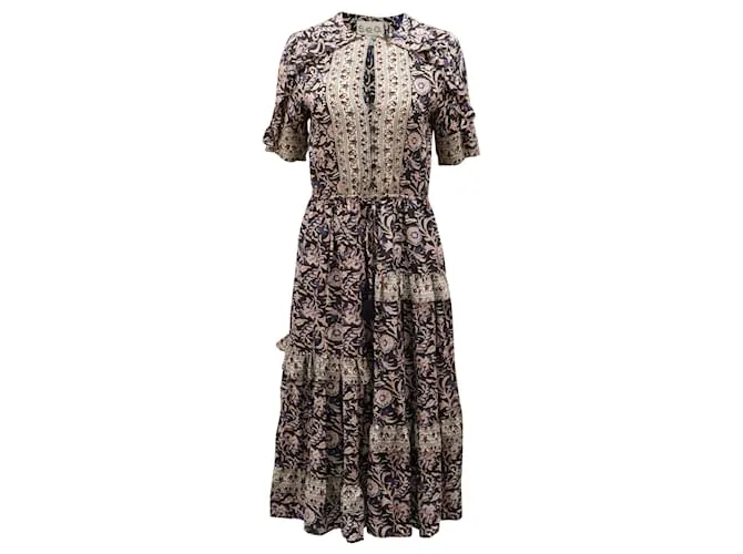 Vestido midi con estampado floral de Sea New York en algodón multicolor Impresión de pitón 