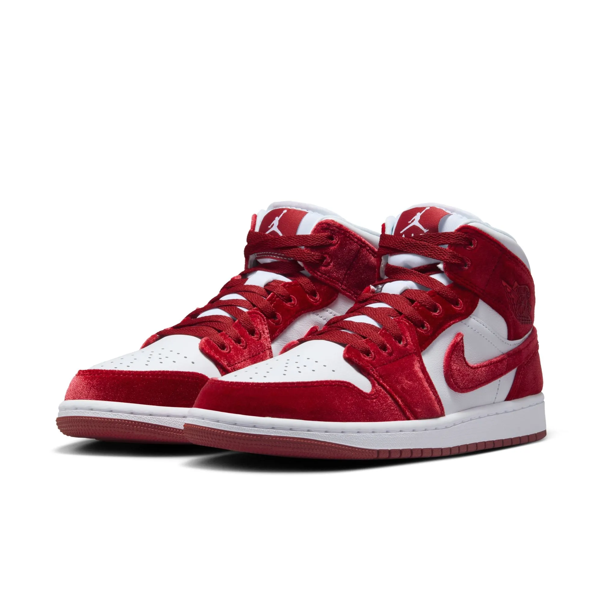 WOMEN AIR JORDAN 1 MID SE WHITE/TEAM REDBLACKWHITE