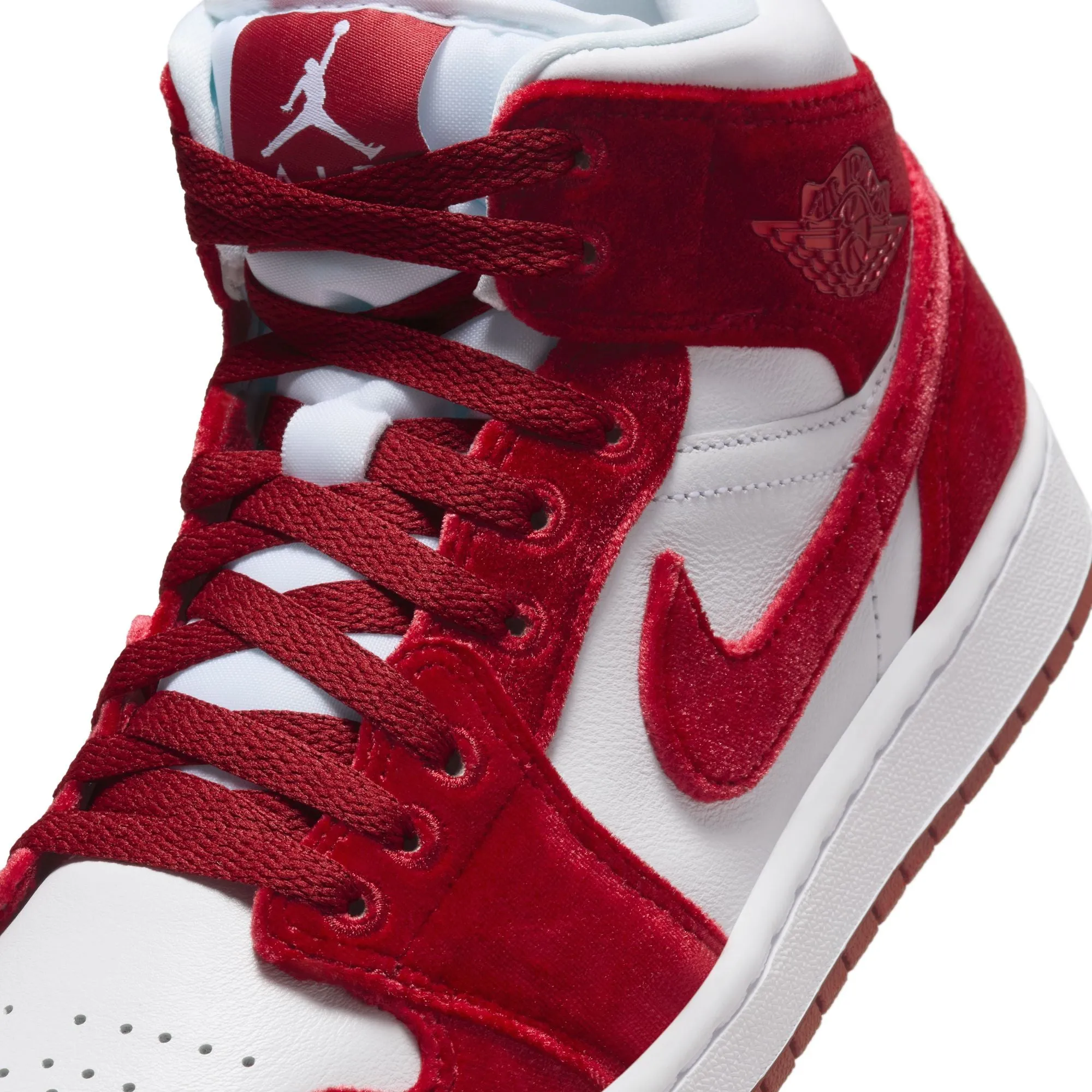 WOMEN AIR JORDAN 1 MID SE WHITE/TEAM REDBLACKWHITE