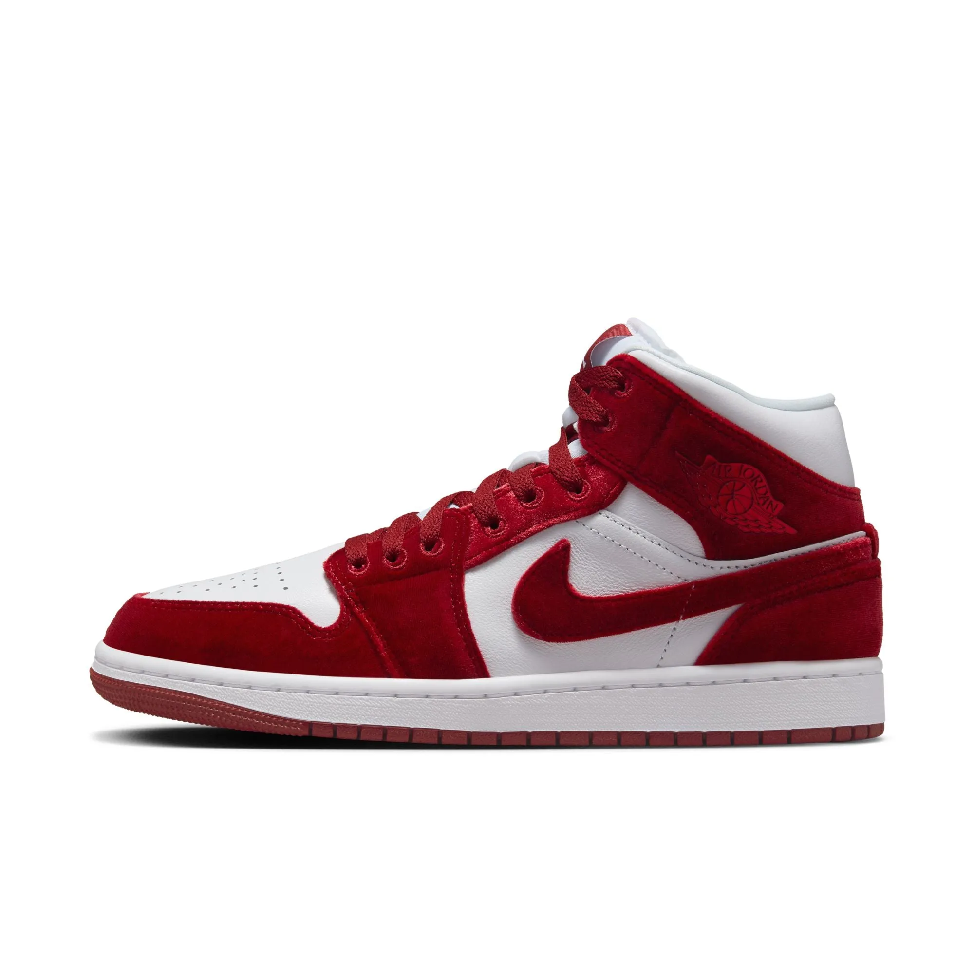 WOMEN AIR JORDAN 1 MID SE WHITE/TEAM REDBLACKWHITE