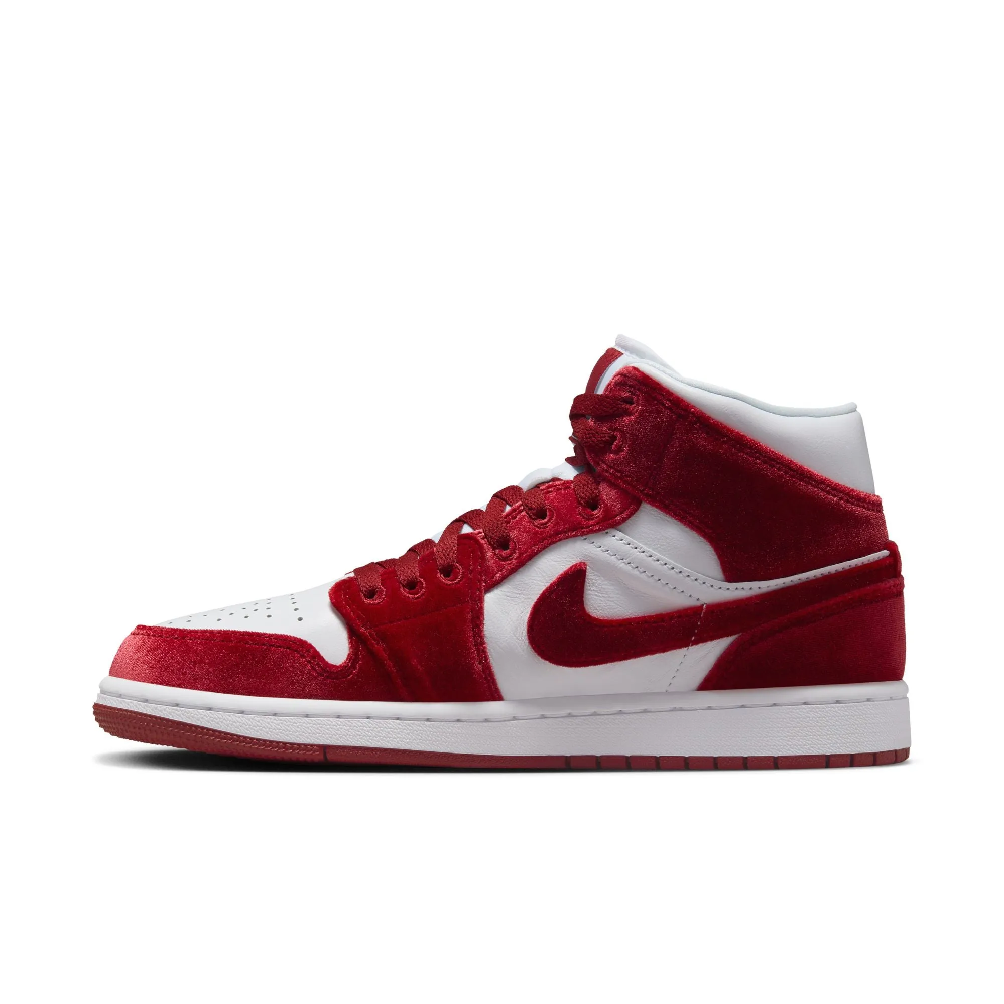 WOMEN AIR JORDAN 1 MID SE WHITE/TEAM REDBLACKWHITE