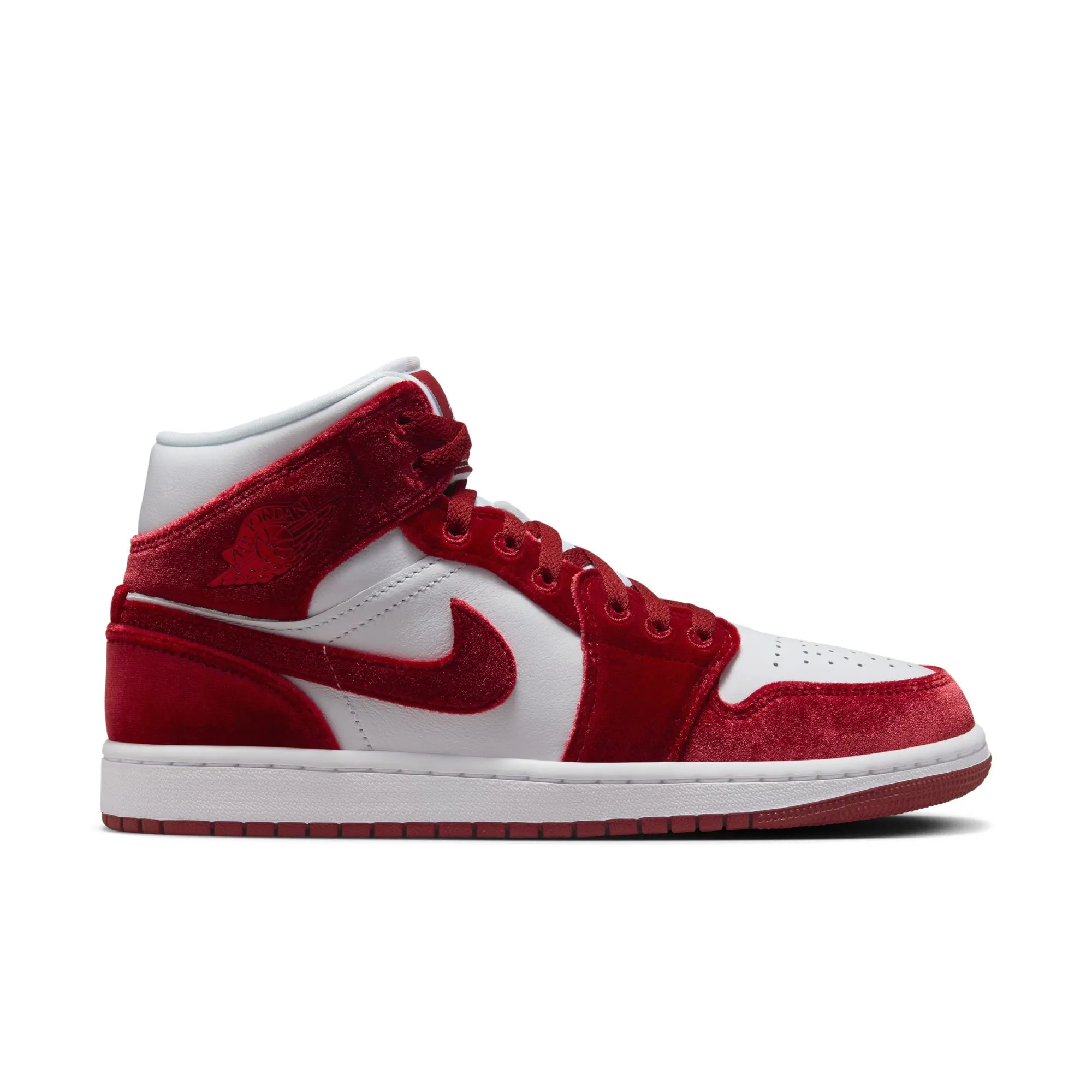 WOMEN AIR JORDAN 1 MID SE WHITE/TEAM REDBLACKWHITE