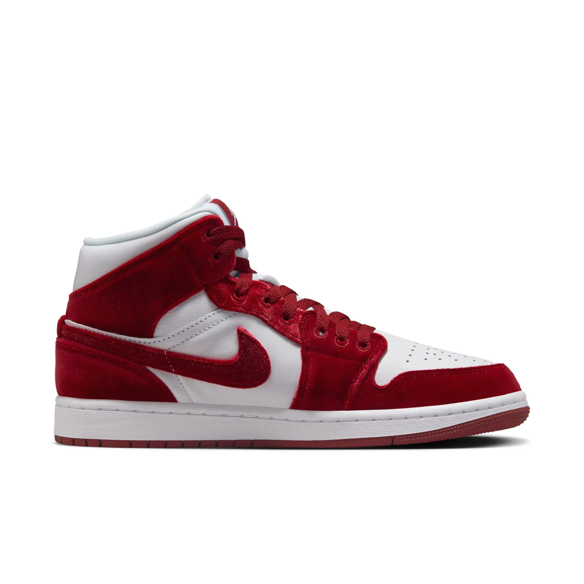 WOMEN AIR JORDAN 1 MID SE WHITE/TEAM REDBLACKWHITE