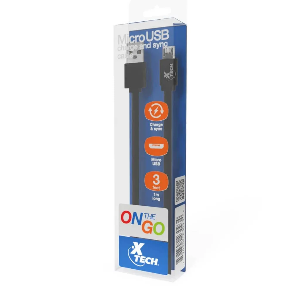 XTECH SET CABLE USB A MICROUSB ONTHEGO 1 METRO, 10 UNIDADES