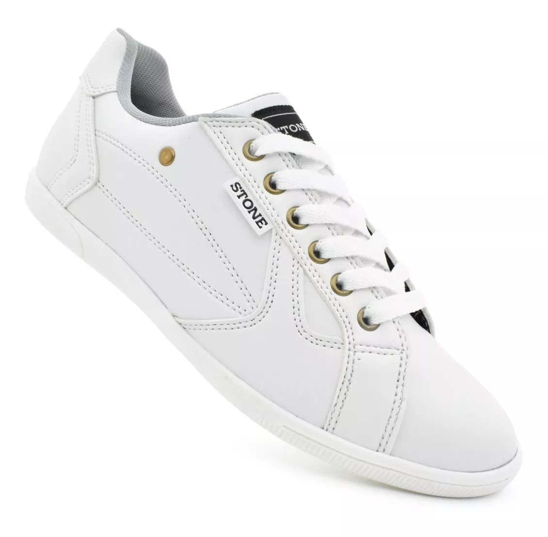 Zapatila Urbana Hombre Liviana Comoda Eco Cuero Stone 8022