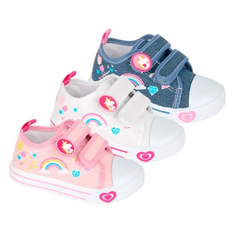 Zapatillas lona niña con cinta de cierre