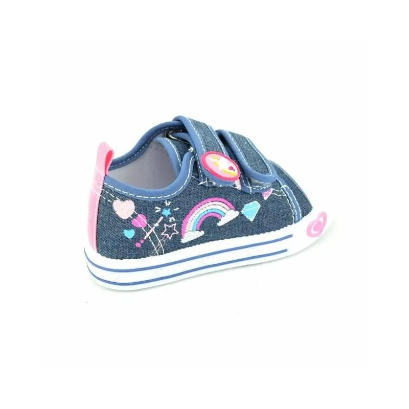 Zapatillas lona niña con cinta de cierre