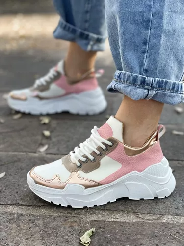 Zapatillas Plataforma Moda Urbana Lola Combinada