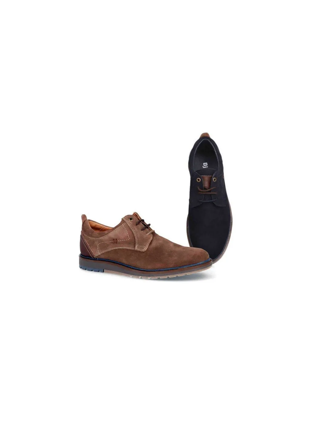 Zapatos piel serraje marino